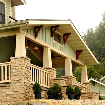 Covered Porch with Stone Accents