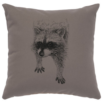Image Pillow 16x16 Raccoon Cotton Chrome