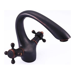 Genoa Antique Double Handle Bathroom Sink Faucet - Bathroom Sink Faucets