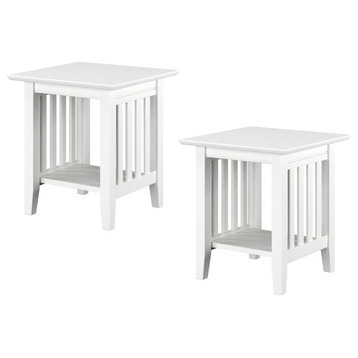 Afi Mission Solid Hardwood End Table Set of 2 White