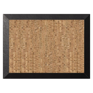 Kamashi Cork Bulletin Board, Black Mdf Frame, 18x24