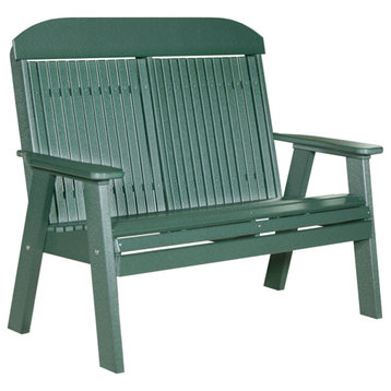 Poly Classic Bench, Green, 4 Foot
