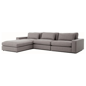 Acme Thelma Sectional Sofa With Sleeper And Ottoman Gray Polished