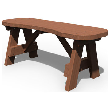 Pressure Treated Pine Curved Picnic Bench, Canyon Brown