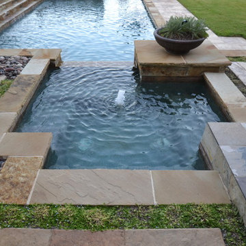 Southlake Rustic Contemporary Pool and Spa
