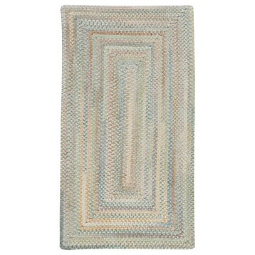 Alliance Concentric Rectangle Braided Rug, Moonstone, 11'4"x14'4"
