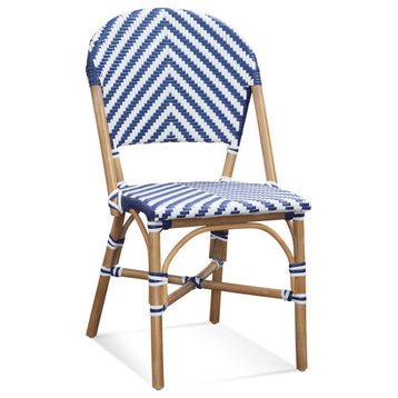 Bassett Mirror Ventana Side Chair, White & Blue