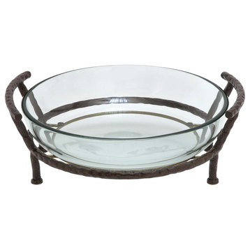 Modern Clear Tempered Glass Serving Bowl 68540