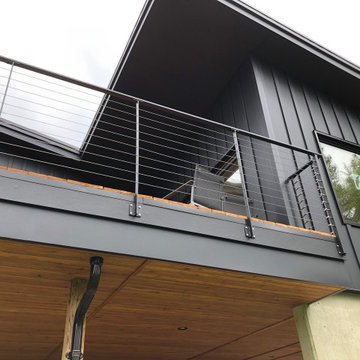 Aluminum side mounted post cable railing project in British Columbia