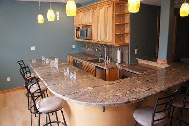 Inspiration for a contemporary basement remodel in Milwaukee