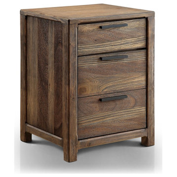 Furniture of America Bickson Wood 3-Drawer Nightstand in Rustic Natural Tone