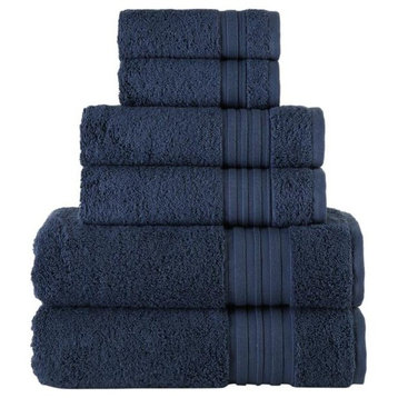 Navy 6-Piece Turkish Cotton Towel Set