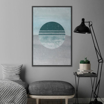 "Teal Surprise" Floater Framed Painting Print on Canvas