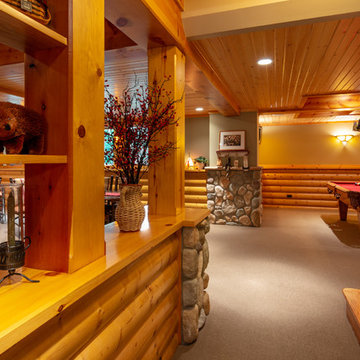 Modern Log Cabin Basement Remodel in Ann Arbor, Michigan