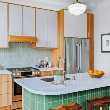 San Francisco Victorian Kitchen Remodel with Hickory & White Cabinetry