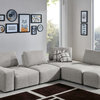 Divani Casa Platte Modern Gray Fabric Modular Sectional Sofa