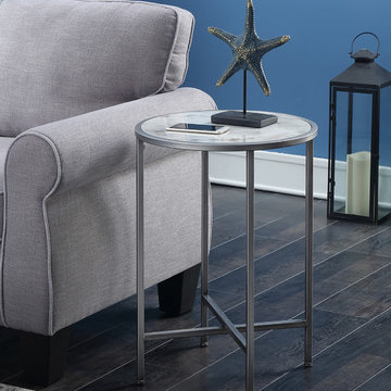 Gold Coast Faux Marble Round End Table