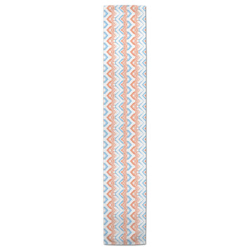 Coral & Blue Aztec 16x72 Table Runner