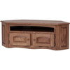 Solid Oak Country Style Corner TV Stand With Cabinet, 53", Chesnut