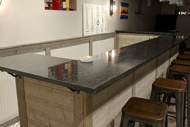 Collins Basement  Perfectly done modern bar, Black Pearl granite