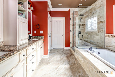 Inspiration for a timeless doorless shower remodel in Louisville