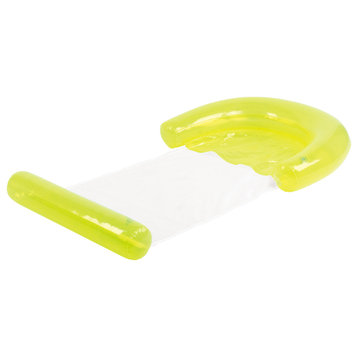 54.75" Neon Yellow Inflatable Water Hammock Swimming Pool Lounger