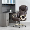 Executive Espresso Bonded Leather Office Chair With Cocoa Coated Nylon Base