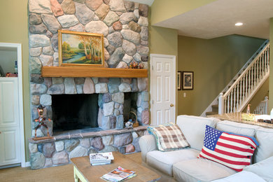 Inspiration for a transitional family room remodel in Other