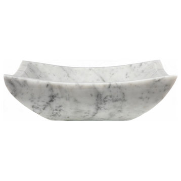 Eden Bath EB_S041CW-P Square Deep Zen Carrara Marble Vessel Sink