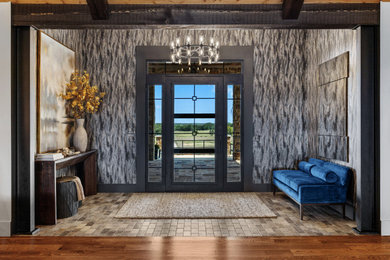 Example of a mountain style entryway design in Dallas