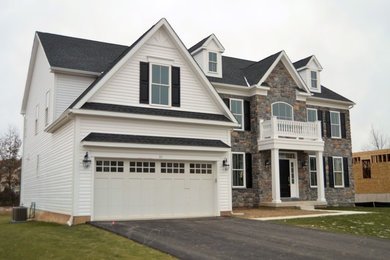 Transitional exterior home idea in Philadelphia