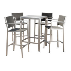 50 Most Por 4 Person Outdoor Pub And Bistro Sets For 2018 Houzz Gdfstudio C Bay Outdoor 5 Piece Gray Wicker Bar Set Gl Pub