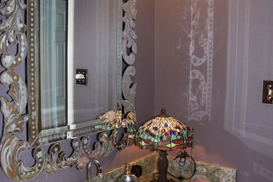 Example of a classic powder room design in Houston