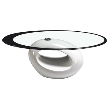 Stylish  Oval Shape Coffee Table, White