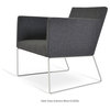Harput Wire Lounge Chair, Chrome Plated Steel Tubes Base, Dark Gray Camira Wool