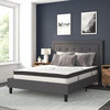 Roxbury Queen Size Tufted Upholstered Platform Bed in Dark Gray Fabric with...