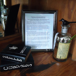 Halloween tablescape and hutch - Books