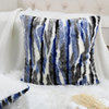 Multi Jacquard Faux Fur Pillow Covers Set of 2, Blue, 14''x26''