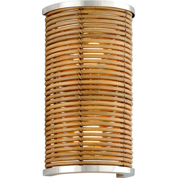 Carayes Wall Sconce Natural Rattan Stainless Steel, Natural