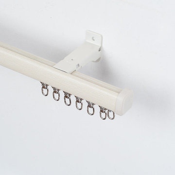 QYRF04 Wood Grain Single Double Curtain Tracks Ceiling/Wall Mount
