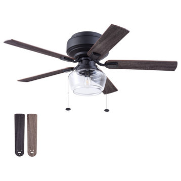 Prominence Home MaCenna Low Profile Ceiling Fan with Light, 52 inch, Matte Black