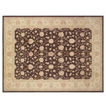 Bareens Designer Rugs - Kafkaz Shirleen Brown/Ivory Area Rug, 9'2"x12'2" - Made by skilled artisans capable of creating the most exceptional Persian influenced Turkish knotted rugs, this gorgeous rug is extremely versatile and famous for its soft pleasing color palette. Using the finest hand-spun New Zealand wool, which has been expertly hand-tied, finished, sun-dried and can take 4 skilled artisans nine to twelve months to hand knot and complete his piece of art. The invigorating colors and patterns can bring elegance and freshness in a myriad of interiors.