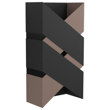 Gurare 2 Light Wall Sconce, Structured Black and Mocha