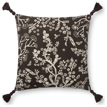 Loloi PLL0026 Black / Ivory 22" x 22" Cover Only Pillow