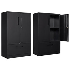 Space Solutions 3 Drawer Vertical Metal File Cabinet with Lock Pearl White  - Transitional - Filing Cabinets - by Homesquare