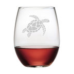 Sea Turtle Stemless Wine Glasses, Set of 4