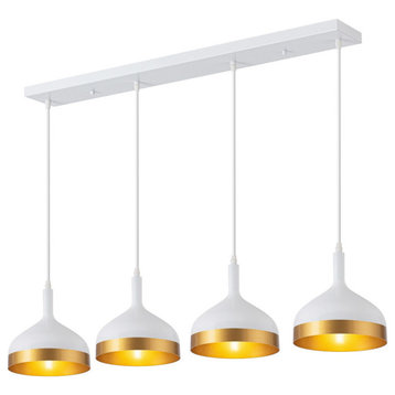 Dash Collection 4-Light Island Light in White and Gold