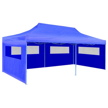 vidaXL Party Tent Foldable Pop-up Gazebo Patio Pavilion Canopy for Beach Blue