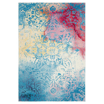 Safavieh Watercolor Collection WTC620 Rug, Light Blue/Light Yellow, 2'7" X 5'