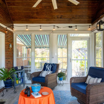 Vinyl Porch Panel Room with Retractable Awning in Spartanburg, SC
